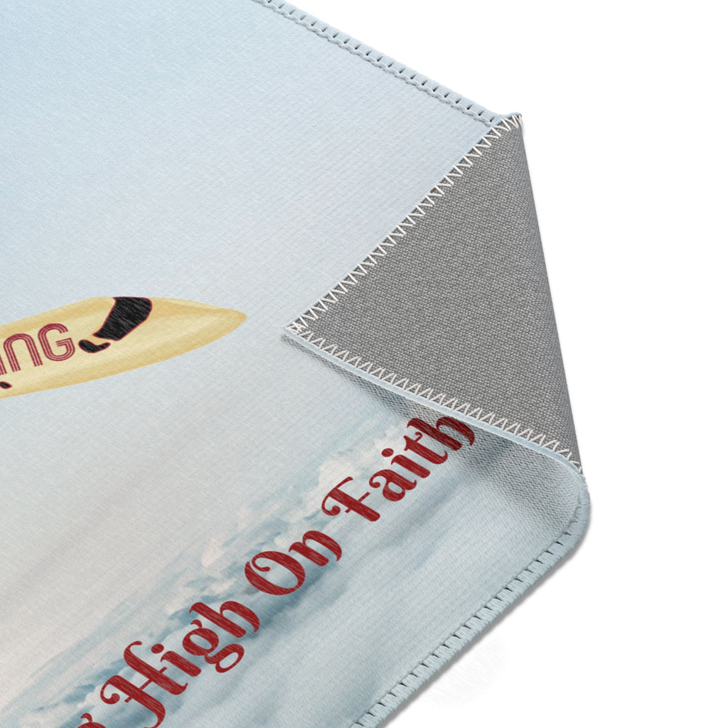 There's nothing like an inspirational quote area rug to give life to your space. This 24x36 beauty will add a beautiful reminder to any room in your home to trust your faith.