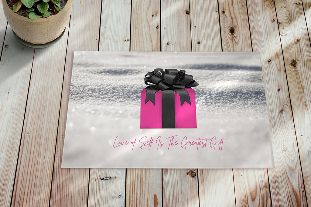 There's nothing like an inspirational quote area rug to give life to your space. This 24x36 beauty will make a bold statement of self love in any room in your home.
